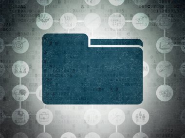 Business concept: Folder on Digital Paper background