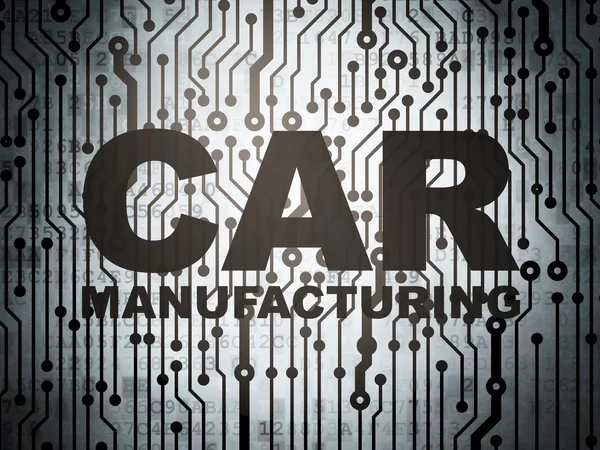 Manufacuring concept: circuit board with Car Manufacturing — Stok fotoğraf