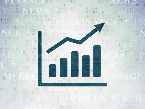 Nyheter koncept: tillväxt diagram på digitala papper bakgrund — Stockfoto