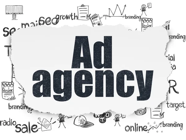 Marketing concept: Ad Agency on Torn Paper background — Stock Fotó