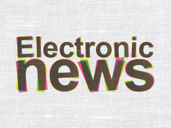 News concept: Electronic News on fabric texture background — Zdjęcie stockowe