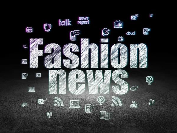 Concepto de noticias: Noticias de moda en sala oscura grunge — Foto de Stock