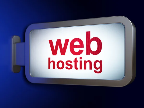 Koncepce designu webu: Web Hosting na billboard pozadí — Stock fotografie