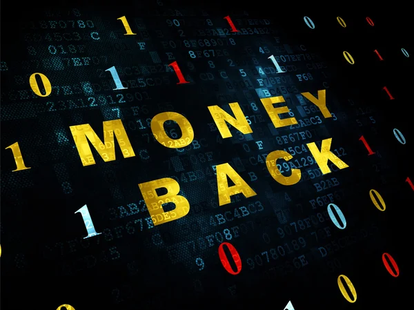 Bedrijfsconcept: geld terug op digitale achtergrond — Stockfoto