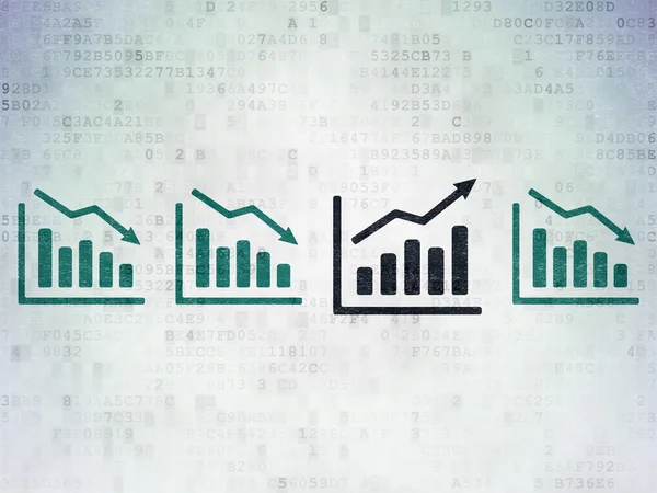 Geschäftskonzept: Wachstumsdiagramm-Symbol auf digitalem Papierhintergrund — Stockfoto