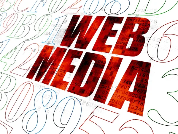 Концепция веб-дизайна: веб-медиа на цифровом фоне — стоковое фото