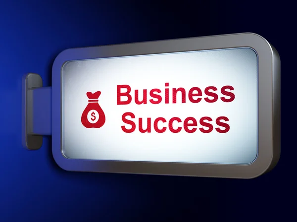 Finance concept: Business Success and Money Bag on billboard background — ストック写真