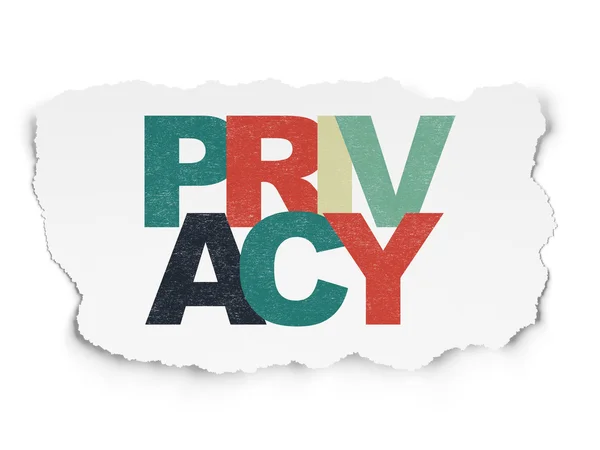 Concetto di sicurezza: privacy su sfondo carta strappata — Foto Stock