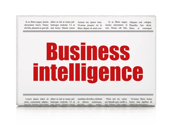 Conceito financeiro: manchete do jornal Business Intelligence — Fotografia de Stock