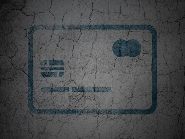 Conceito de financiamento: Cartão de crédito no fundo da parede grunge — Fotografia de Stock