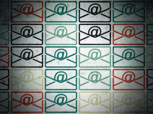 Business concept: Email icons on Digital Paper background — ストック写真