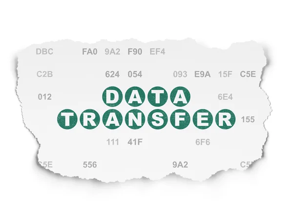 Data concept: Data Transfer on Torn Paper background — Stockfoto