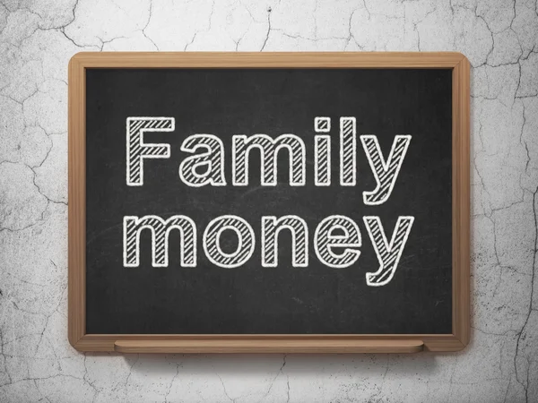 Bankovní koncepce: rodina peníze na tabuli pozadí — Stock fotografie