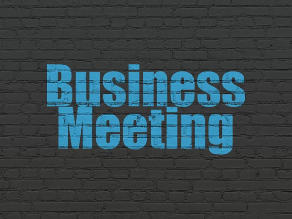 Concepto de negocio: Reunión de negocios sobre fondo de pared — Foto de Stock