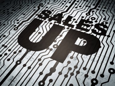 Advertising concept: circuit board with Sales Up