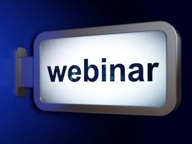 Learning concept: Webinar on billboard background