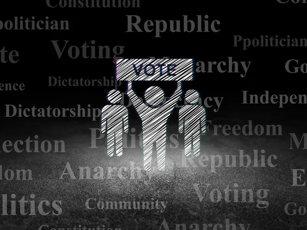 Politics concept: Election Campaign in grunge dark room — Zdjęcie stockowe