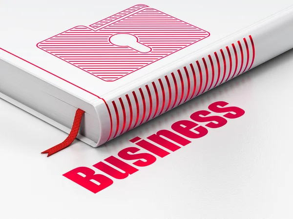 Conceito de finanças: livro Folder With Keyhole, Negócios sobre fundo branco — Fotografia de Stock