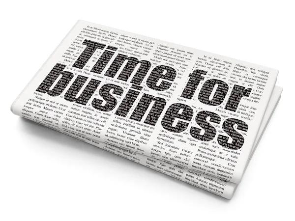 Business concept: Time for Business on Newspaper background — Stock fotografie