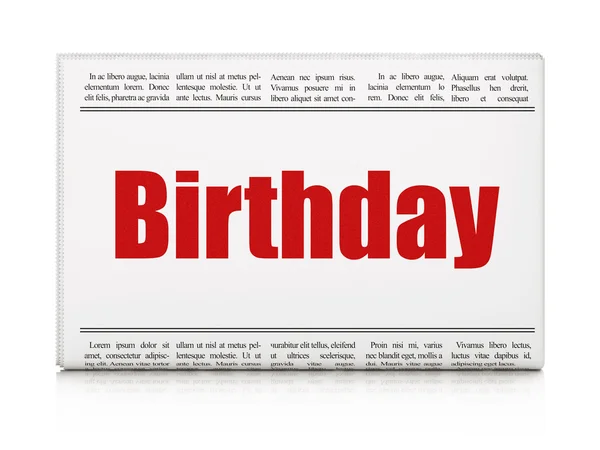 Entretenimiento, concepto: titular del periódico Cumpleaños —  Fotos de Stock