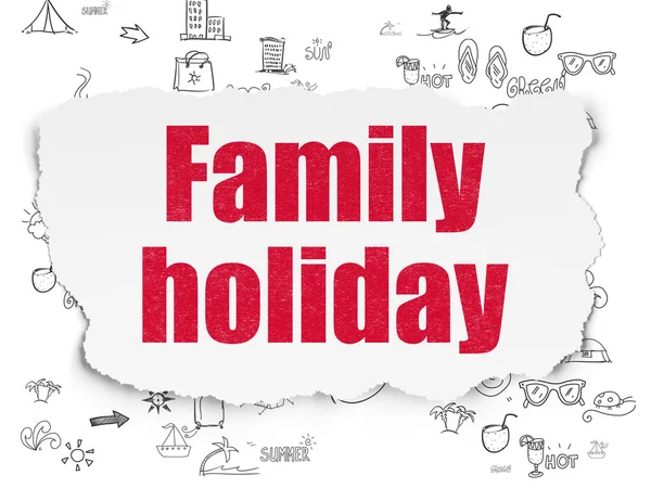 Travel concept: Family Holiday on Torn Paper background — 스톡 사진