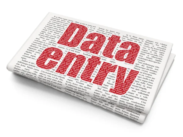 Concepto de información: Data Entry on Newspaper background — Foto de Stock