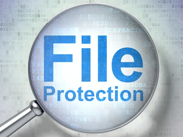Conceito de proteção: Proteção de arquivos com vidro óptico — Fotografia de Stock