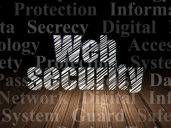 Concept de protection : Sécurité Web en chambre noire grunge — Photo