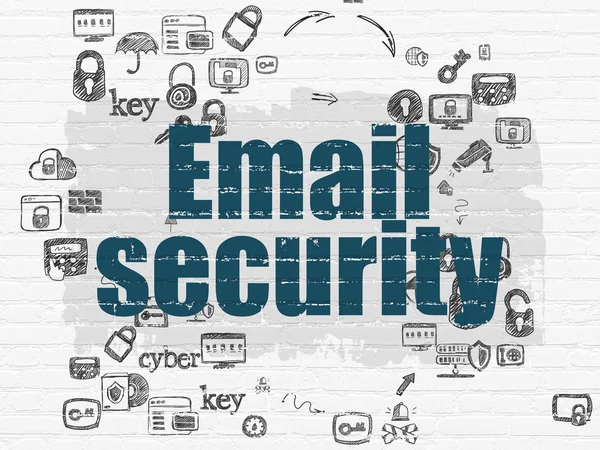 Conceito de proteção: Email Security no fundo da parede — Fotografia de Stock