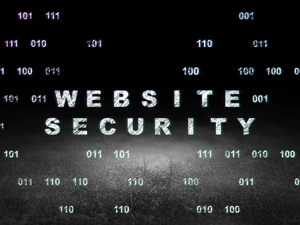 Skydd koncept: webbplats säkerhet i grunge mörkt rum — Stockfoto