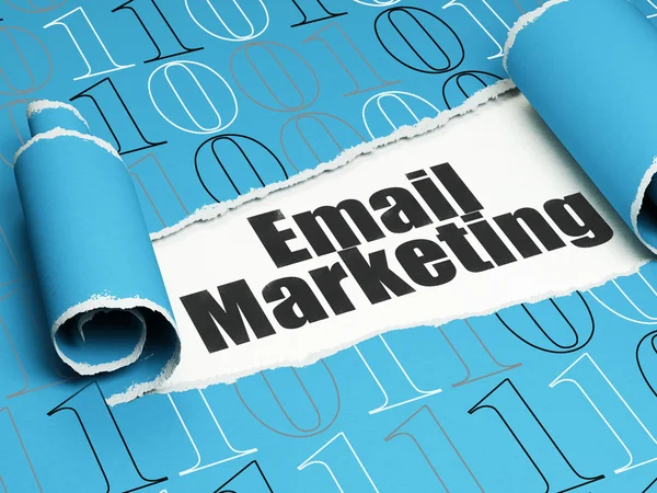 Concepto de negocio: texto negro Email Marketing bajo el pedazo de papel roto — Foto de Stock