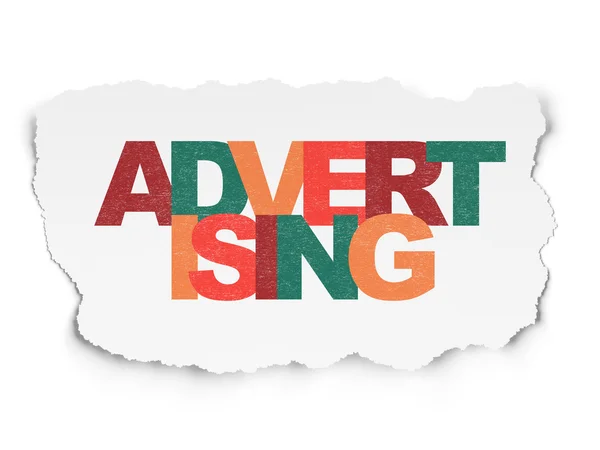 Advertising concept: Advertising on Torn Paper background — Stock Photo, Image