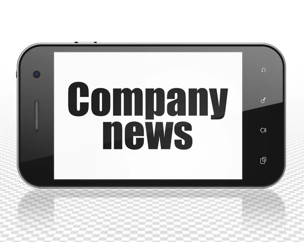 Concetto di novità: Smartphone con Company News in mostra — Foto Stock