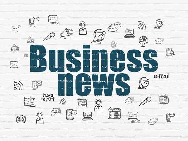 Concetto di notizie: Business News su sfondo muro — Foto Stock