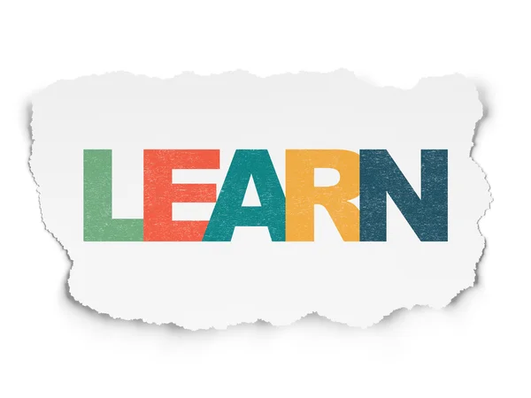 Education concept: Learn on Torn Paper background — Stock Photo, Image