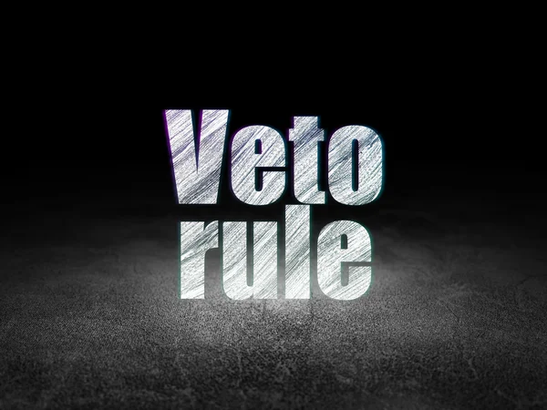 Political concept: Veto Rule in grunge dark room — ストック写真