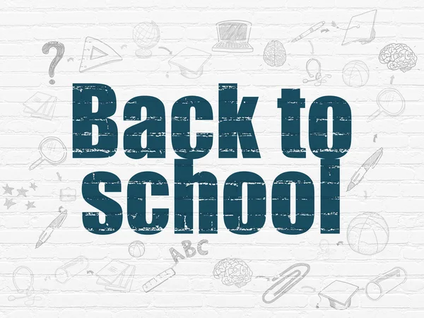 Education concept: Back to School on wall background — Stock Photo, Image