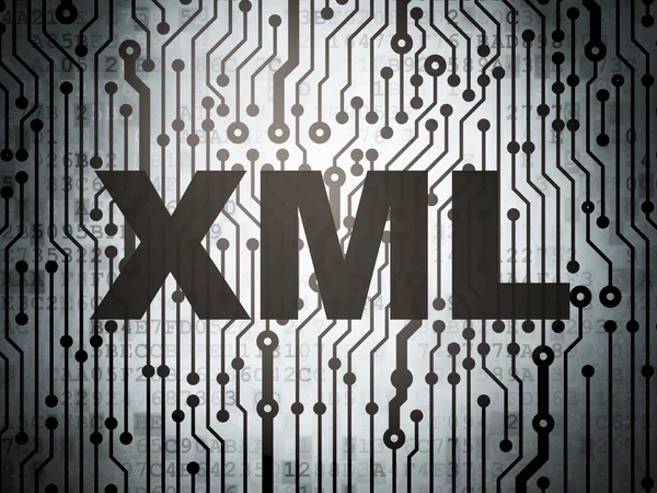 Programming concept: circuit board with Xml — Stockfoto