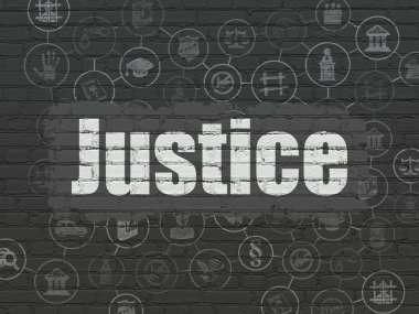 Hukuk kavramı: Adalet duvar arka plan üzerinde