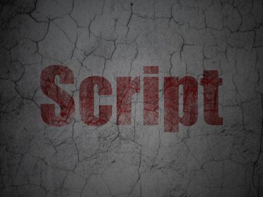 Veritabanı kavramı: grunge duvar arka plan üzerinde Script