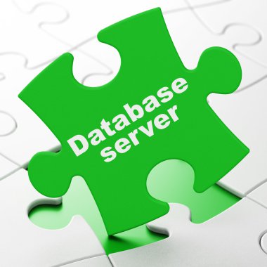 Programming concept: Database Server on puzzle background
