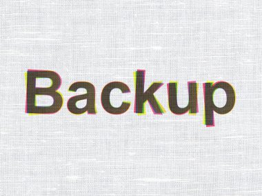 Programming concept: Backup on fabric texture background
