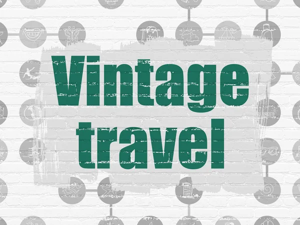 Concept touristique : Voyage Vintage sur fond de mur — Photo