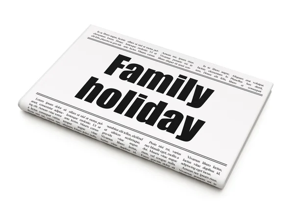 Vacation concept: newspaper headline Family Holiday — 图库照片
