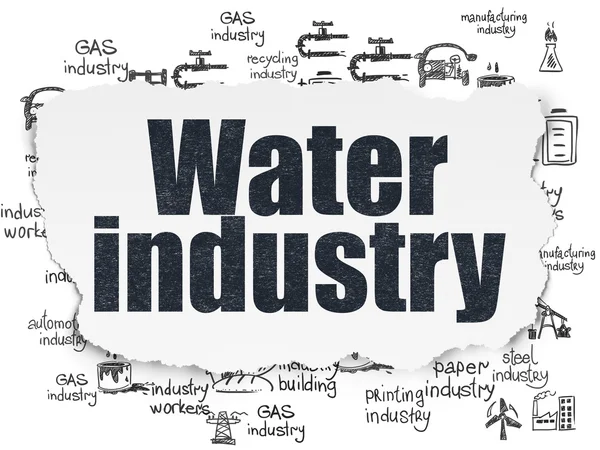 Industry concept: Water Industry on Torn Paper background — ストック写真