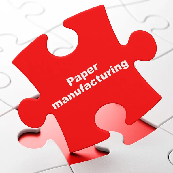 Conceito de fabricação: Fabricação de papel em fundo de quebra-cabeça — Fotografia de Stock