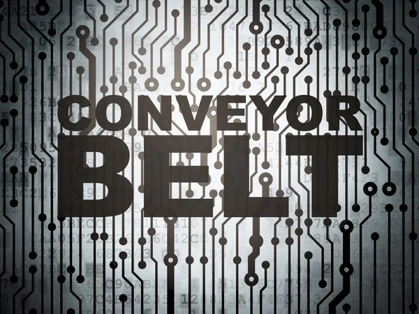 Industry concept: circuit board with Conveyor Belt — Zdjęcie stockowe
