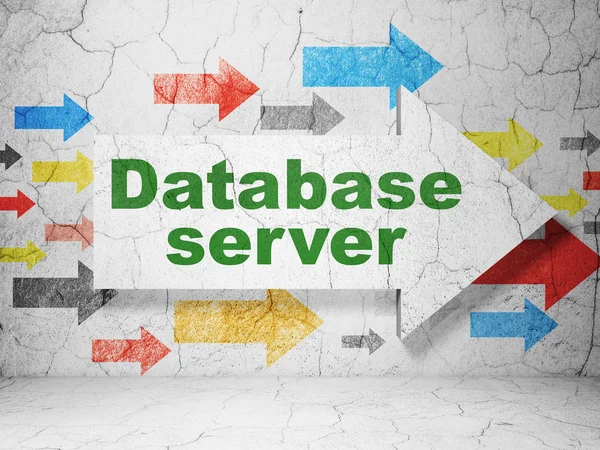 Software concept: arrow with Database Server on grunge wall background — Stock Photo, Image