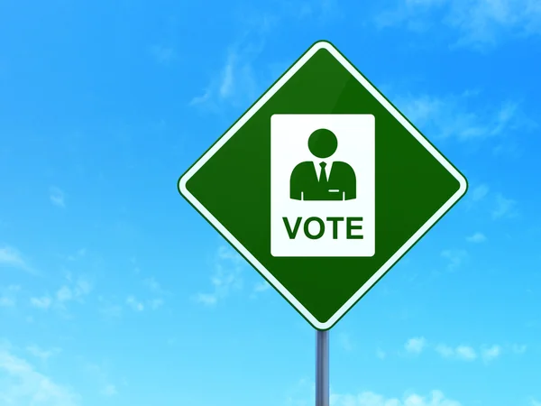 Political concept: Ballot on road sign background — Zdjęcie stockowe