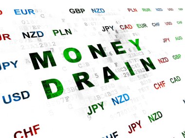 Bankacılık kavramı: dijital arka plan üzerinde para drenaj